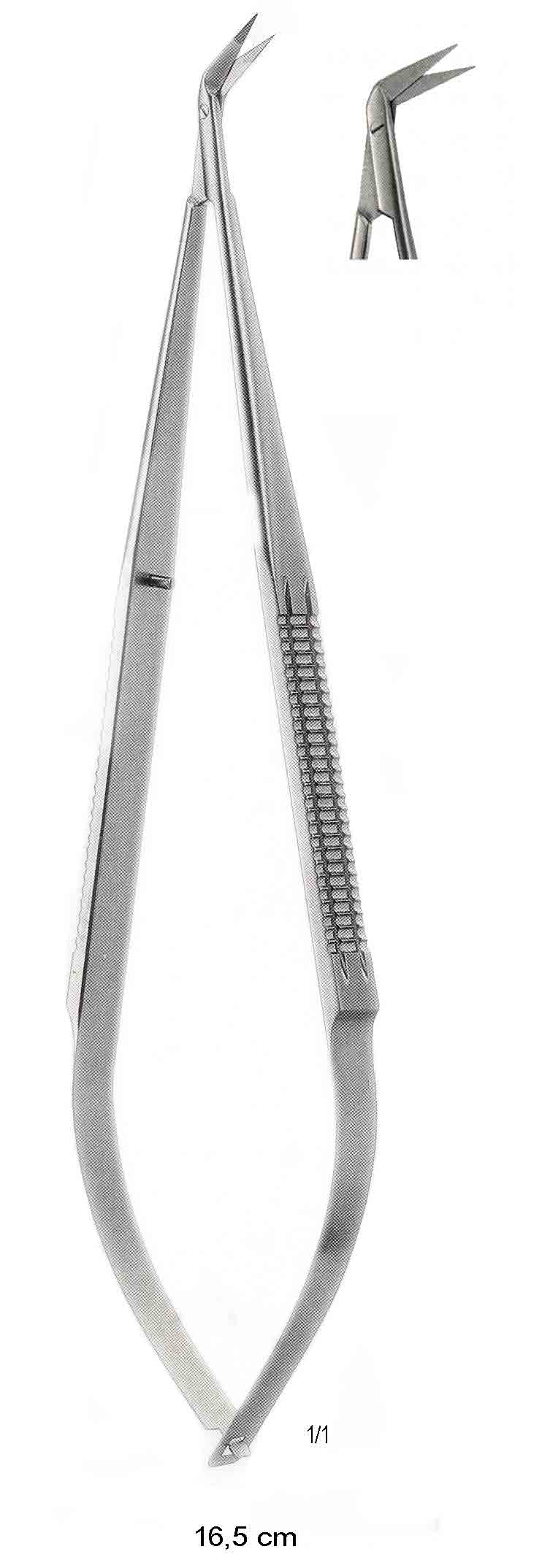 MİKRO MAKAS EĞRİ  60º 16.5 CM   